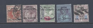 NIGERIA - 1892 OIL RIVERS PROTECTORATE SET OF 5 TO 5d USED SG 1/5 - Picture 1 of 2