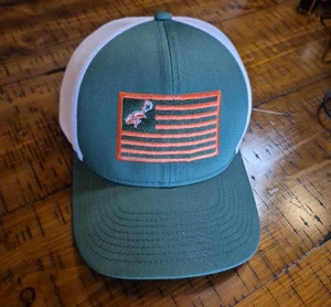 Gorra estilo camionero bandera huracanes de la Universidad de Miami naranja y blanca aguamarina - Imagen 1 de 12