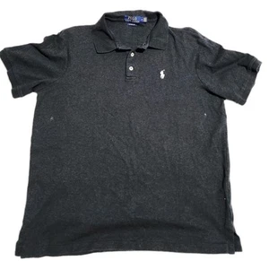 Camisa Polo Ralph Lauren Mediana M Gris Calce Clásico Manga Corta Blanco Poni Para Hombre - Imagen 1 de 7