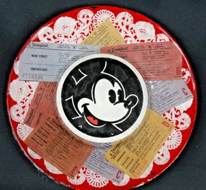 8" Plate Mickey Mouse & Disneyland A-D Children Tickets Hand Made/Epoxy Finish - Picture 1 of 6