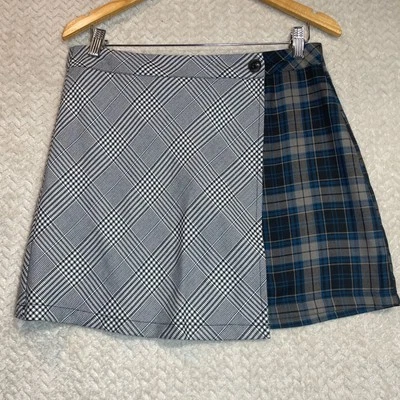 Minifalda gris a cuadros dobles casi famosa para mujer talla M | Chica desordenada punk Foto 1 de 4