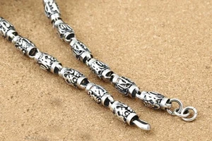 70cm(27.5") 925 STERLING SILVER  vintage Thai silver chain necklace S1792 - Picture 1 of 4