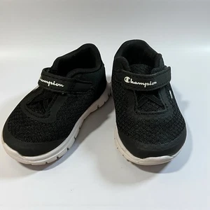 Champion Niños Pequeños Niñas Negro Malla Correa Tenis Zapatos Talla 2W Ancho - Imagen 1 de 9