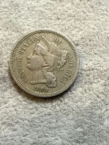 1869 Three Cent 3c Nickel F To VF Very Fine Condition Nice Coin See Pics 6914 - Bild 1 von 10