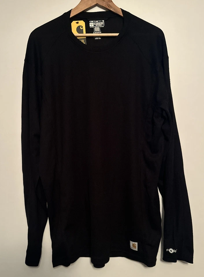 Carhartt Men's Force Midweight Classic Thermal Base Layer Black Size Large N4s