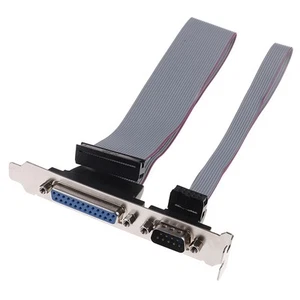1Pc serial DB9 COM with parallel DB25 LPT to10/26pin IDC ribbon cable bracke _wa - Afbeelding 1 van 9