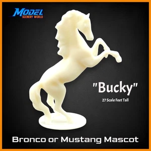 Bronco or Mustang Mascot 27' - HO Scale - White - Picture 1 of 12