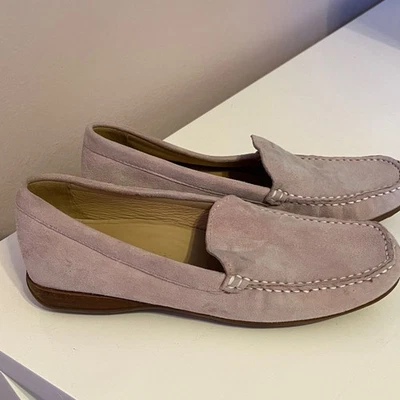 Zapato Mocasín Geox Respira Gamuza Conducción Sin Cordones Cuero Plano Gris 6.5 37 Foto 1 de 4