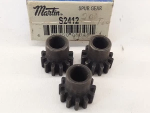 *Lot of 3* Martin S2412 Spur Gear 1/4" Bore - NEW Surplus! - Picture 1 of 7