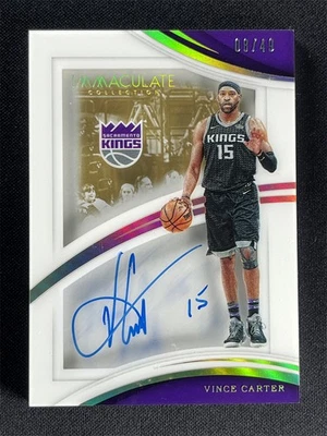 2017-18 Panini Immaculate Collection Vince Carter #SS-VCT Signatures Auto /49 - Image 1 of 2