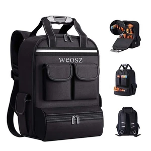 Tool Backpack for Men 18 Inch Heavy Duty Waterproof Multiple Pockets Bag Orga... - Picture 1 of 7