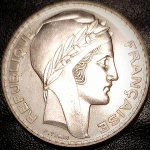 Francia 1937 - 20 Franchi, AU - .680 Argento KM#879 - Foto 1 di 2