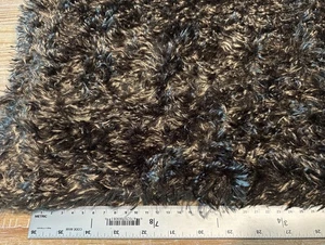 Textured Brown Curly Faux Fur Minky Fabric - 64” Wide, Remnant - Almost 1 yard - Picture 1 of 3