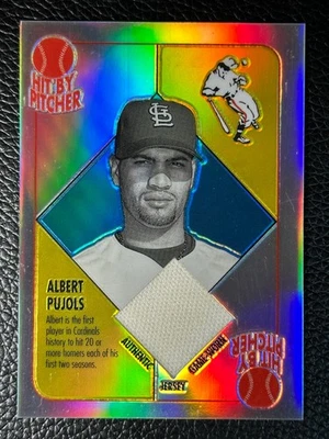 2003 Topps Chrome Refractor Albert Pujols Game Worn Jersey  - Image 1 of 2