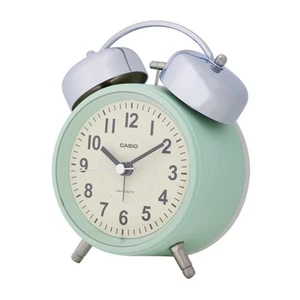 CASIO Alarm Clock Radio Green Analog Loud Volume Twin Bell Snooze Function Light - Picture 1 of 6