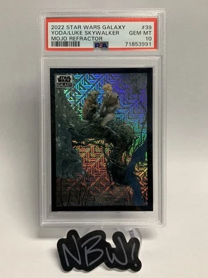 2022 Chrome Star Wars Galaxy Mojo /50 Yoda and Luke Skywalker #39 PSA  10 - Image 1 of 2