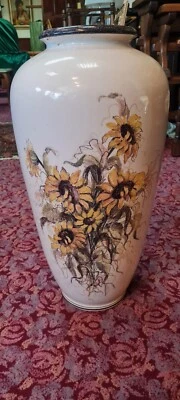 Große Vintage Keramik Vase Bodenvase West Germany 567-57 mit Blumendekor - Bild 1 von 4