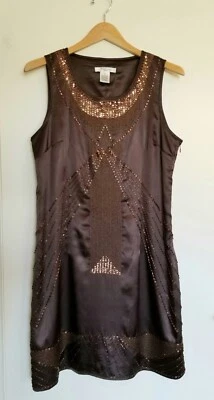 Vestido Vertigo Marrón Cuentas M Foto 1 de 4