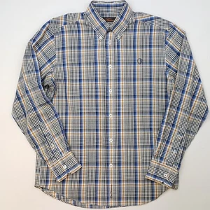 Ben Sherman Mens Tartan Shirt Plaid Small Regular Fit Blue Brown Check PRISTINE - Picture 1 of 15