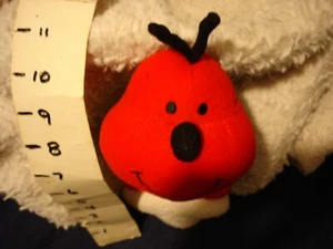 Caterpillar Worm Plush Rattle Crinkle 10" Stuffed Animal Red white black - Picture 1 of 9