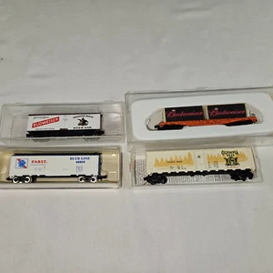 N Scale Assorted Brand(Beer)Boxcars Budweiser Pabst Olympia LOT OF 4 (FOR PARTS) - Picture 1 of 7