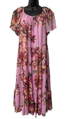 Vestido midi Trina Turk floral de seda animales viaje por carretera rosa pequeño $495 Foto 1 de 4