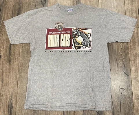 Vintage 2000 Sacramento River Cats MILB XL Shirt Inaugural Season Baseball Cover