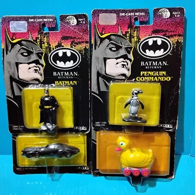 1992 ERTL BATMAN RETURNS SET OF 4 FIGURINES PENGUIN DUCK VEHICLE BATMISSILE RARE - Image 1 of 4