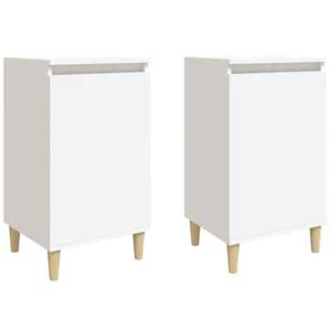 2x Bedside Tables Wooden Drawers Storage Side Cabinets Bedroom Nightstand White - Picture 1 of 11