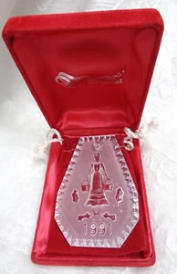 WATERFORD Crystal Twelve Days of Christmas Ornament ~ 1991 EIGHT MAIDS A MILKING - Picture 1 of 2