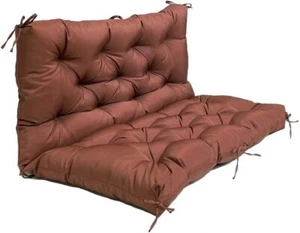 Waterproof Bench Cushion with Backrest, 2 or 3 Seat Swing Replacement Cushions - Picture 1 of 6