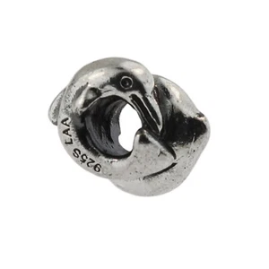 Authentic Trollbeads Sterling Silver 11214 Dolphins :0 RETIRED - Picture 1 of 3