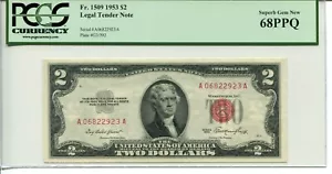 FR 1509 1953 $2 Legal Tender Note 68 PPQ SUPERB GEM NEW - Picture 1 of 1