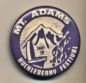 Vintage Mt. Adams Huckleberry Festival Washington Pinback Button, 2 & 1/4" - Bild 1 von 2