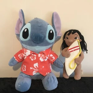 LILO AND STITCH soft Plush Toys Rare Lilo 8” Surfboard Stitch 12” DISNEY STORE - Picture 1 of 9