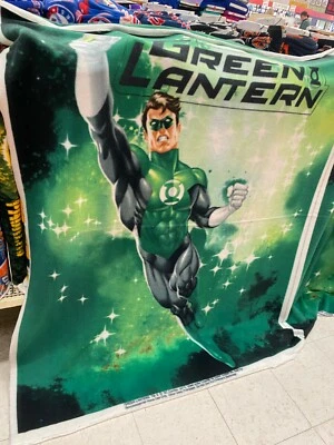 Painel de tecido de lã 62"x 49" desenho animado lanterna verde, David Textiles vendido por painel - Imagem 1 de 4