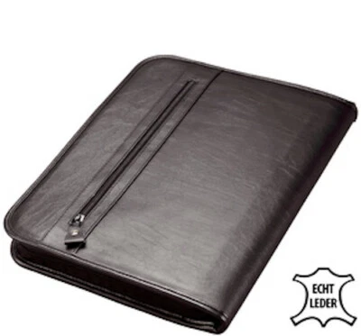 Alassio Ringbuchmappe Aktenmappe Mappe LIMONE DIN A4 Echt Leder schwarz