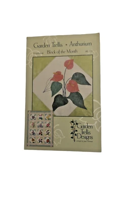 Garden Trellis Designs Block Of The Month Pattern Anthurium BL 511 12” Square - Image 1 of 2