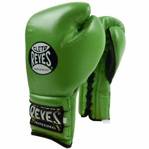 Cleto Reyes Traditional Lace Up Training Boxing Gloves - Citrus Green