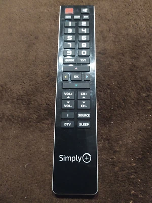 TELECOMMANDE ORIGINALE - SIMPLY + - HIFI TELEVISION AUDIOVISUEL TNT non testée - Photo 1/4