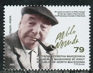 395 - NORTH MACEDONIA 2023 - Pablo Neruda - Poet - Writer - Nobel Prize - MNH - Picture 1 of 2