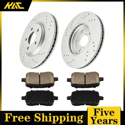 Rotores de freno delanteros perforados KAC y pastillas de cerámica para Chevrolet Cobalt 2005-2007 Foto 1 de 4
