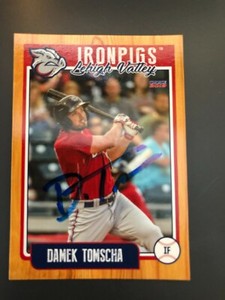 Philadelphia Phillies DAMEK TOMACHA signed 2019 Choice Leigh Valley Iron Pigs