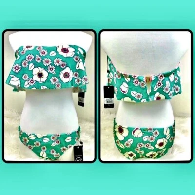 Новый с Ярлыками Wildfox 60-х ретро цветочный бирюзовый хипстер мальчика короткие бикини низ только средний-JR - Изображение 1 из 4