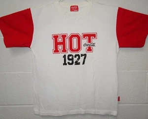 Coca Cola Hot Tops by Bench T Shirt Small White with Red Sleeves - Picture 1 of 12