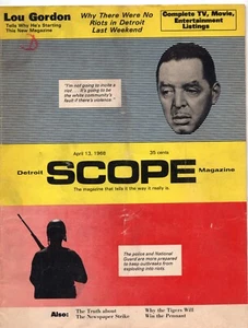 Revista Detroit Scope v1 #1 Lou Gordon RIOTS Película TV Entretenimiento TIGRES cfo - Imagen 1 de 2