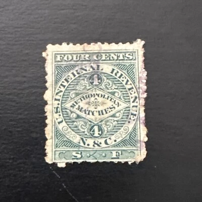US Stamp #RO140… 1c…N. & C. Match Revenue Used Ng - Image 1 of 2