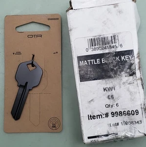 New Genuine Minute Key 986609 Black #66 KW1 Brass House/Entry Key Blank - Picture 1 of 3