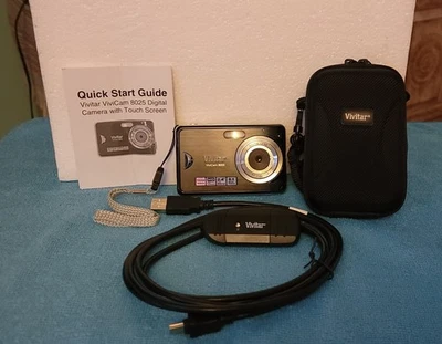 Cámara digital Vivitar ViviCam 8025 - 8,1 MP, pantalla táctil, negra probada y funcionando Foto 1 de 4