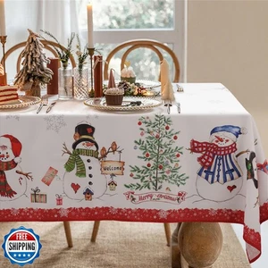 Bnejvif Christmas Tablecloth Rectangle Xmas Table Cloth for Dining Table, Wat - Picture 1 of 5
